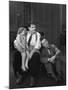 Oliver Hardy, Stan Laurel, Jacquie Lyn, Pack Up Your Troubles, 1932-null-Mounted Photographic Print