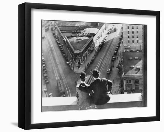 Oliver Hardy, Stan Laurel, Liberty, 1929-null-Framed Premium Photographic Print