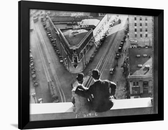 Oliver Hardy, Stan Laurel, Liberty, 1929-null-Framed Premium Photographic Print