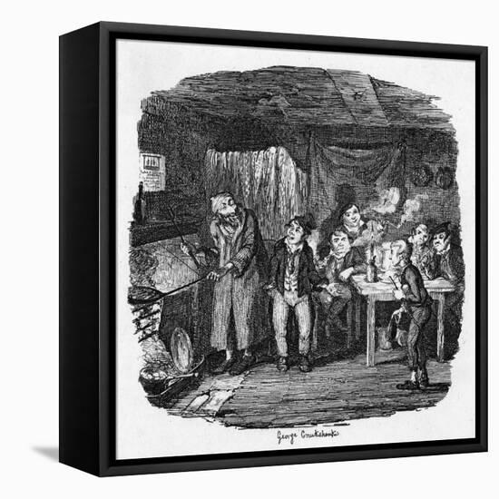 Oliver Meets Fagin-George Cruikshank-Framed Stretched Canvas