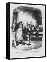 Oliver Twist Asks for More-George Cruikshank-Framed Stretched Canvas