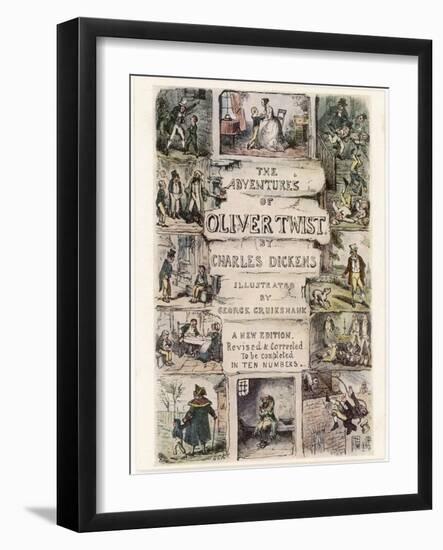 Oliver Twist by Charles Dickens-George Cruikshank-Framed Photographic Print