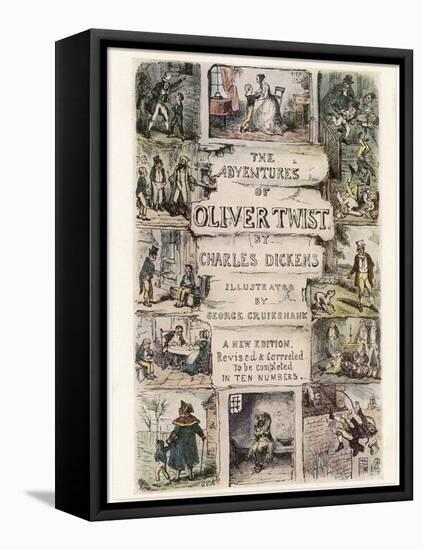 Oliver Twist by Charles Dickens-George Cruikshank-Framed Stretched Canvas