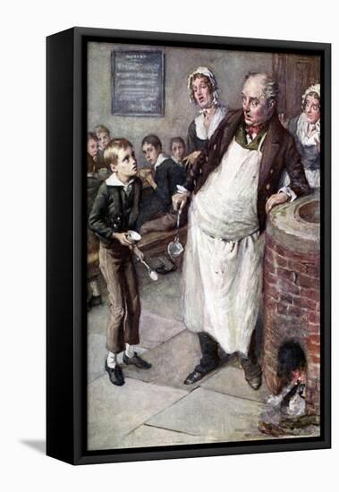 Oliver Twist by Charles Dickens-Harold Copping-Framed Stretched Canvas