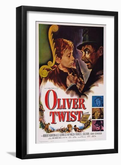 Oliver Twist, John Howard Davies, Robert Newton, 1948-null-Framed Art Print