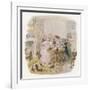 Oliver Twist: Mr. Bumble and Mrs Corney Taking Tea-George Cruikshank-Framed Art Print