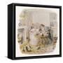 Oliver Twist: Mr. Bumble and Mrs Corney Taking Tea-George Cruikshank-Framed Stretched Canvas