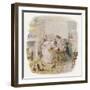 Oliver Twist: Mr. Bumble and Mrs Corney Taking Tea-George Cruikshank-Framed Art Print