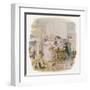 Oliver Twist: Mr. Bumble and Mrs Corney Taking Tea-George Cruikshank-Framed Art Print