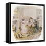 Oliver Twist: Mr. Bumble and Mrs Corney Taking Tea-George Cruikshank-Framed Stretched Canvas