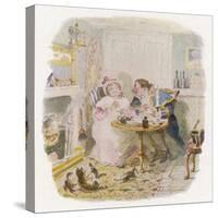 Oliver Twist: Mr. Bumble and Mrs Corney Taking Tea-George Cruikshank-Stretched Canvas