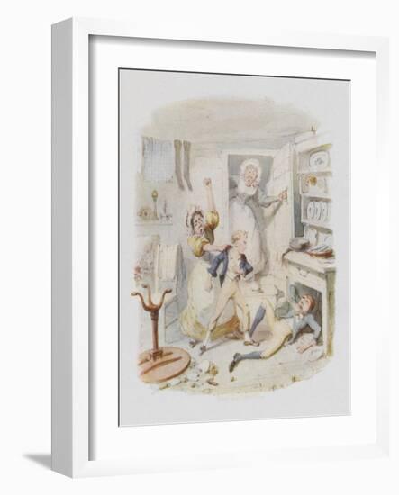 Oliver Twist Plucks up a Spirit-George Cruikshank-Framed Art Print