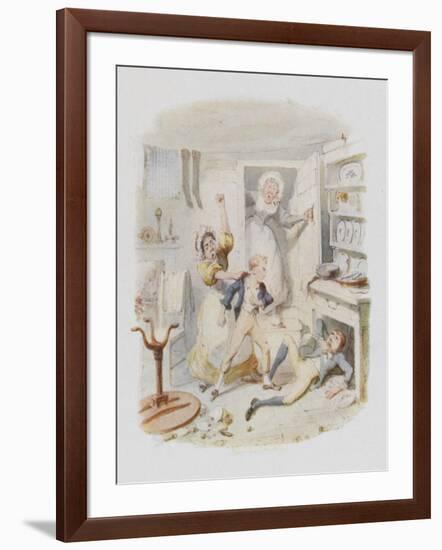 Oliver Twist Plucks up a Spirit-George Cruikshank-Framed Art Print