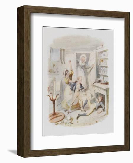 Oliver Twist Plucks up a Spirit-George Cruikshank-Framed Art Print