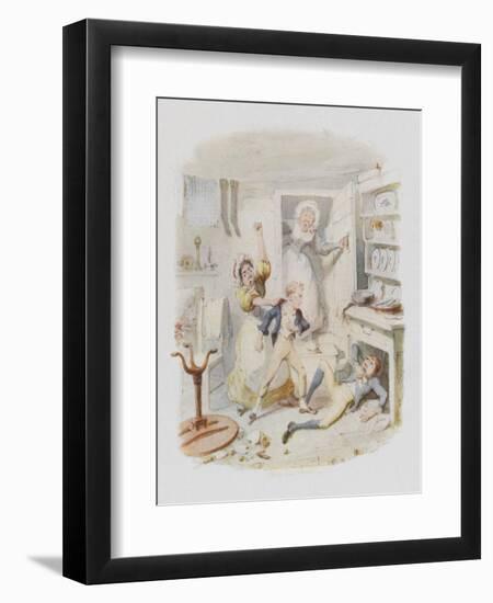 Oliver Twist Plucks up a Spirit-George Cruikshank-Framed Art Print