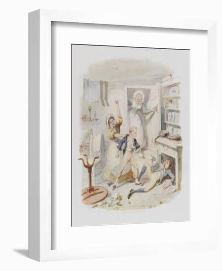 Oliver Twist Plucks up a Spirit-George Cruikshank-Framed Art Print