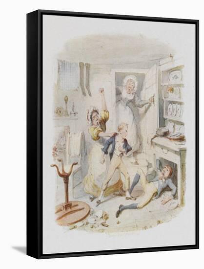 Oliver Twist Plucks up a Spirit-George Cruikshank-Framed Stretched Canvas