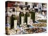 Olives and Olive Oil on Sale at a Market, Provence-Alpes-Cote-D'Azur, France-Ruth Tomlinson-Stretched Canvas