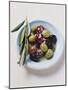 Olives and Olive Sprig on Plate-Eising Studio - Food Photo and Video-Mounted Photographic Print