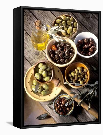 Olives in Bowls-Martina Urban-Framed Stretched Canvas