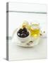 Olives, Olive Oil and White Bread-null-Stretched Canvas