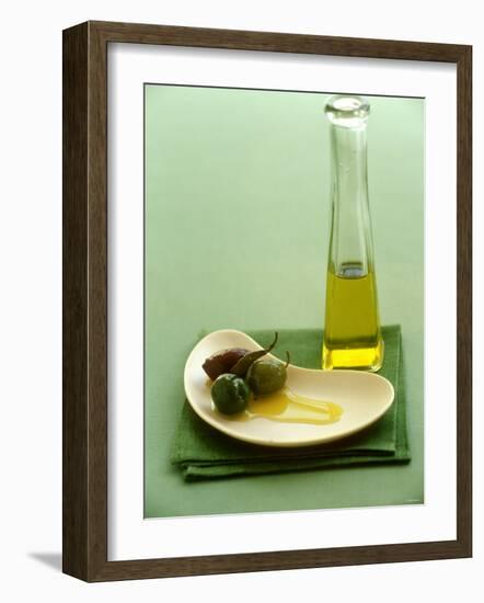 Olives with Olive Oil-Louise Lister-Framed Photographic Print