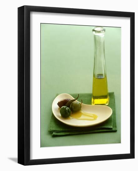 Olives with Olive Oil-Louise Lister-Framed Photographic Print