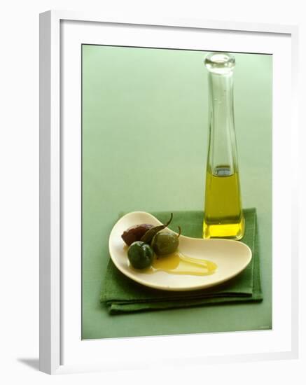 Olives with Olive Oil-Louise Lister-Framed Photographic Print