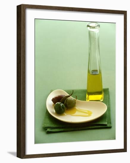 Olives with Olive Oil-Louise Lister-Framed Photographic Print