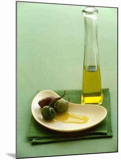 Olives with Olive Oil-Louise Lister-Mounted Photographic Print