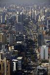 View over Sao Paulo Skyscrapers and Traffic Jam from Taxi Helicopter-Olivier Goujon-Photographic Print