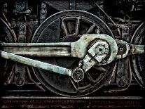 Grunge Old Steam Locomotive Wheel and Rods-Olivier Le Queinec-Framed Stretched Canvas