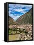 Ollantaytambo, elevated view, Sacred Valley, Cusco Region, Peru, South America-Karol Kozlowski-Framed Stretched Canvas