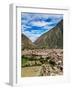 Ollantaytambo, elevated view, Sacred Valley, Cusco Region, Peru, South America-Karol Kozlowski-Framed Photographic Print