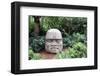 Olmec Head in a Forest-null-Framed Art Print