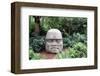 Olmec Head in a Forest-null-Framed Art Print