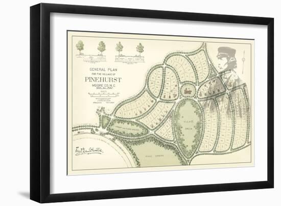 Olmstead Plan for Pinehurst-null-Framed Art Print