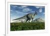 Olorotitan Duckbill Dinosaurs Grazing-null-Framed Art Print