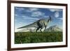 Olorotitan Duckbill Dinosaurs Grazing-null-Framed Art Print