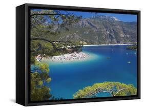 Oludeniz Beach, Fethiye, Anatolia, Turkey, Asia Minor, Eurasia-Sakis Papadopoulos-Framed Stretched Canvas