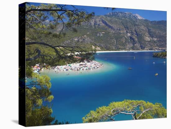 Oludeniz Beach, Fethiye, Anatolia, Turkey, Asia Minor, Eurasia-Sakis Papadopoulos-Stretched Canvas