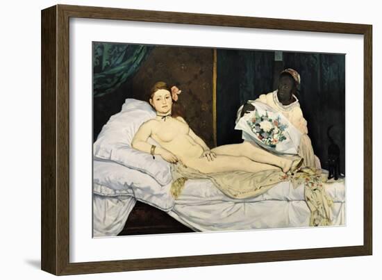 Olympia, 1863-Edouard Manet-Framed Giclee Print