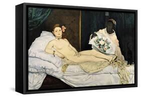 Olympia, 1863-Edouard Manet-Framed Stretched Canvas