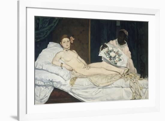 Olympia, 1863-Edouard Manet-Framed Art Print