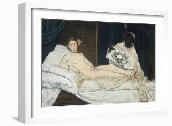 Olympia, 1863-Edouard Manet-Framed Art Print