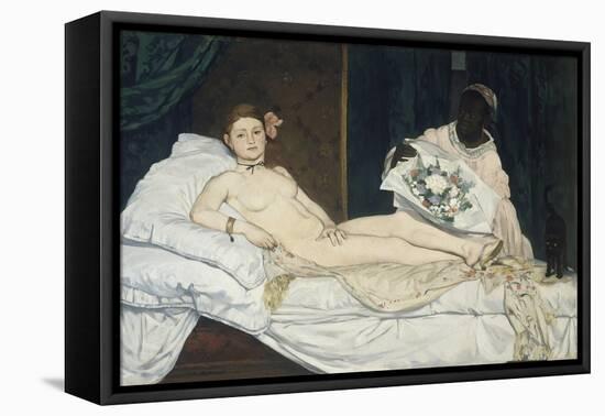 Olympia, 1863-Edouard Manet-Framed Stretched Canvas