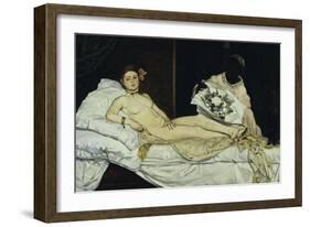 Olympia, c.1863-Edouard Manet-Framed Giclee Print