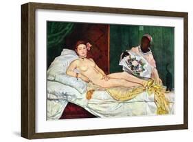 Olympia No.1-Edouard Manet-Framed Art Print