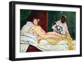 Olympia No.1-Edouard Manet-Framed Art Print