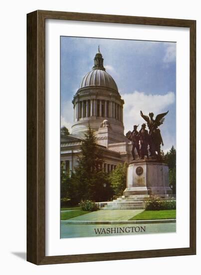 Olympia, Washington, Close-Up View of the New State Capitol Building-Lantern Press-Framed Art Print